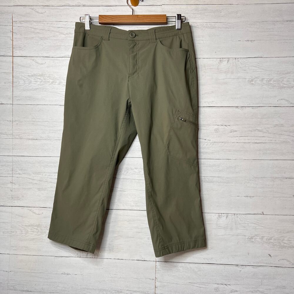 Eddie Bauer Pants Womens Size 8 Khaki Green Cropped Gorpcore Hiking Outdoors